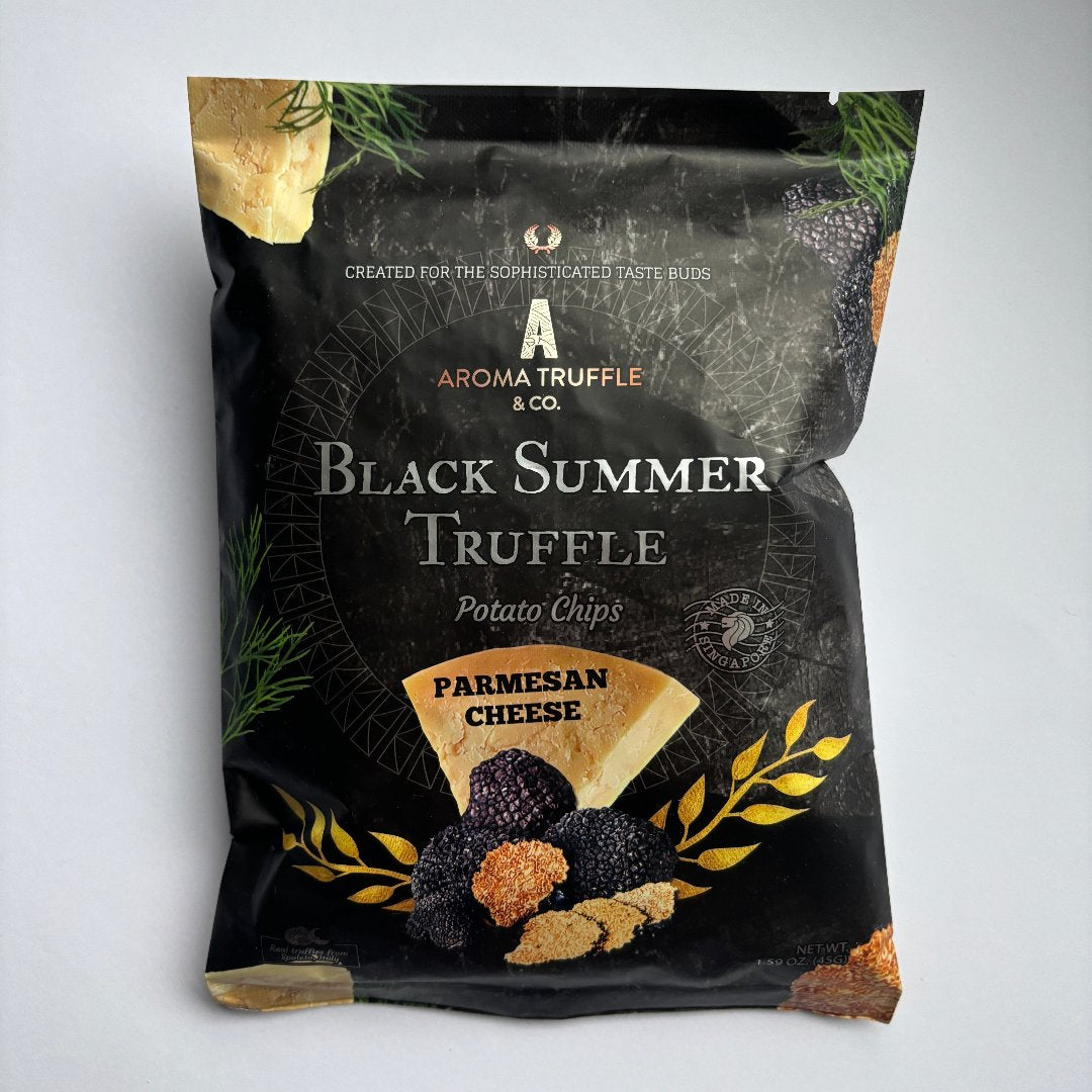 BLACK SUMMER TRUFFLE CHIPS - (PARMESAN CHEESE) 45g - Aroma Truffle & Co