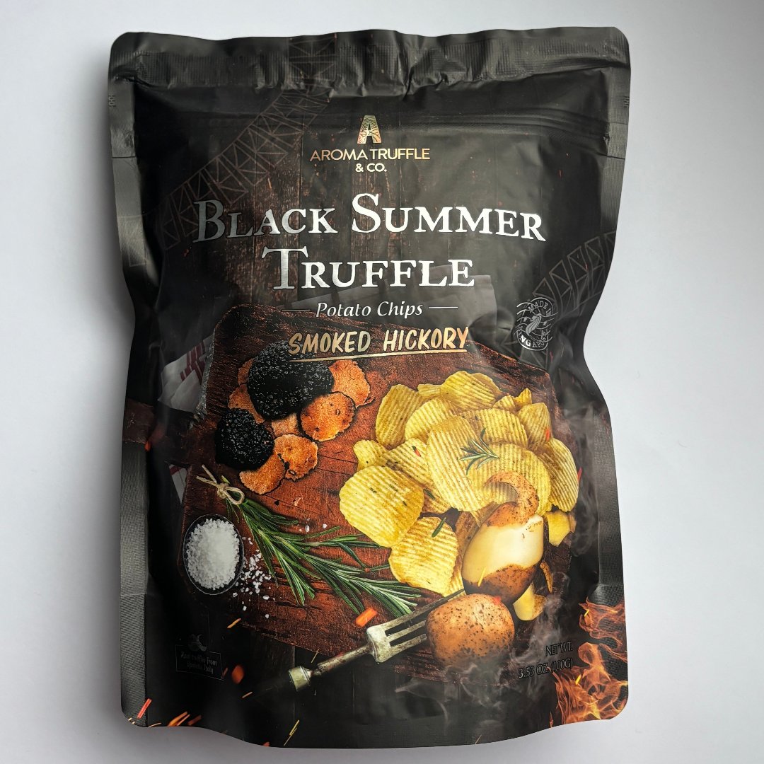 BLACK SUMMER TRUFFLE CHIPS - (SMOKED HICKORY) 100g - Aroma Truffle & Co