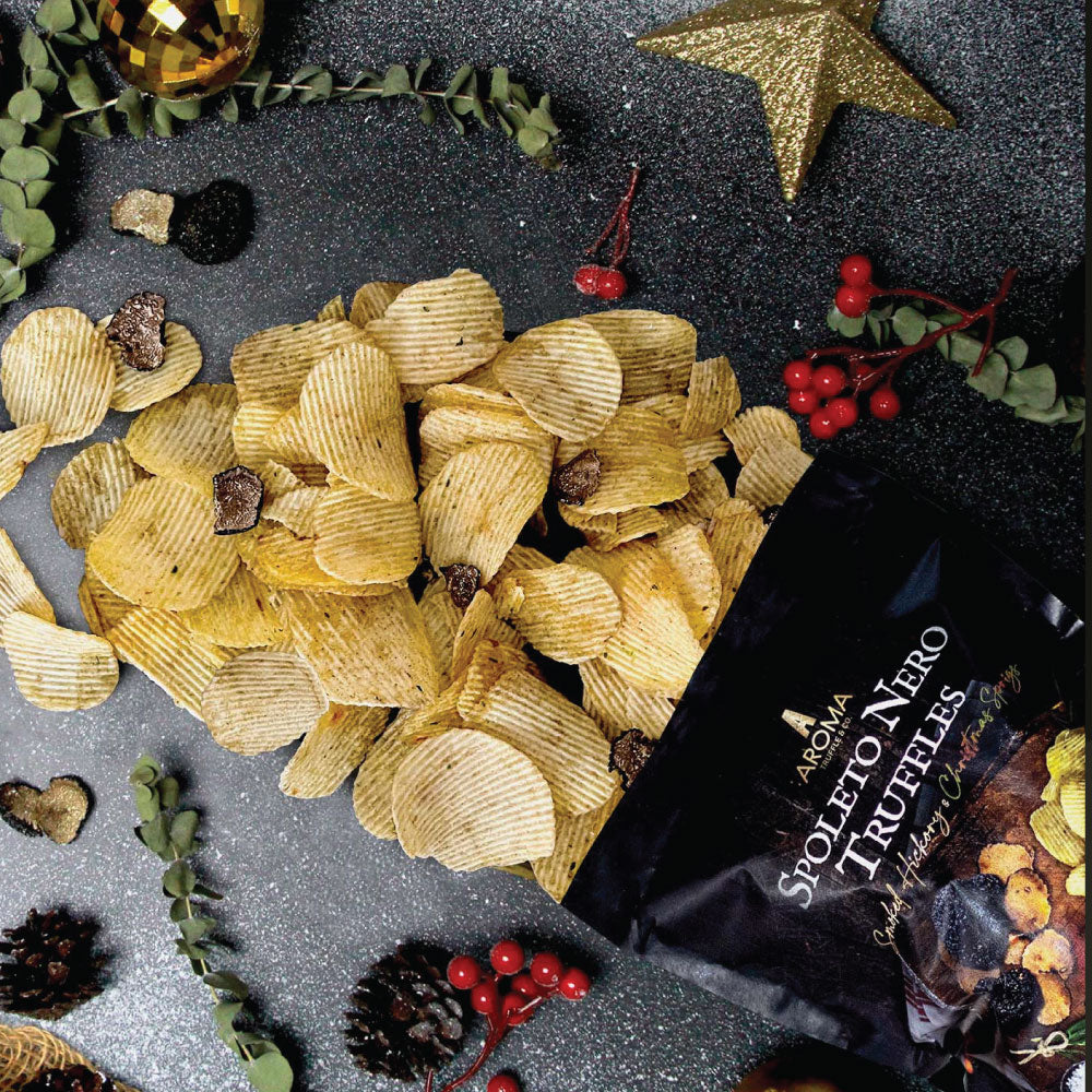 BLACK SUMMER TRUFFLE CHIPS - (SMOKED HICKORY) 100g - Aroma Truffle & Co